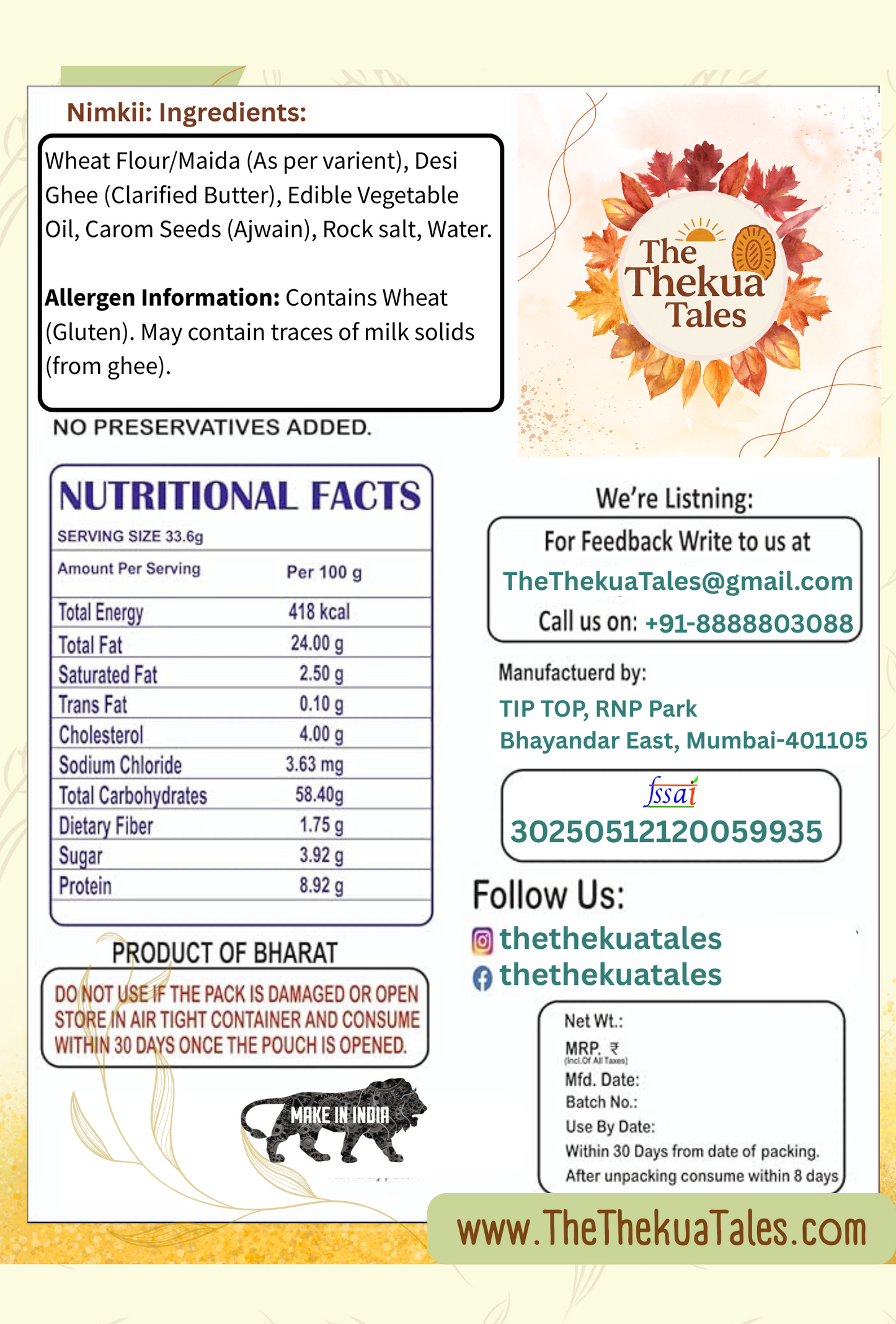 Authentic Nimkii (Namak Para)